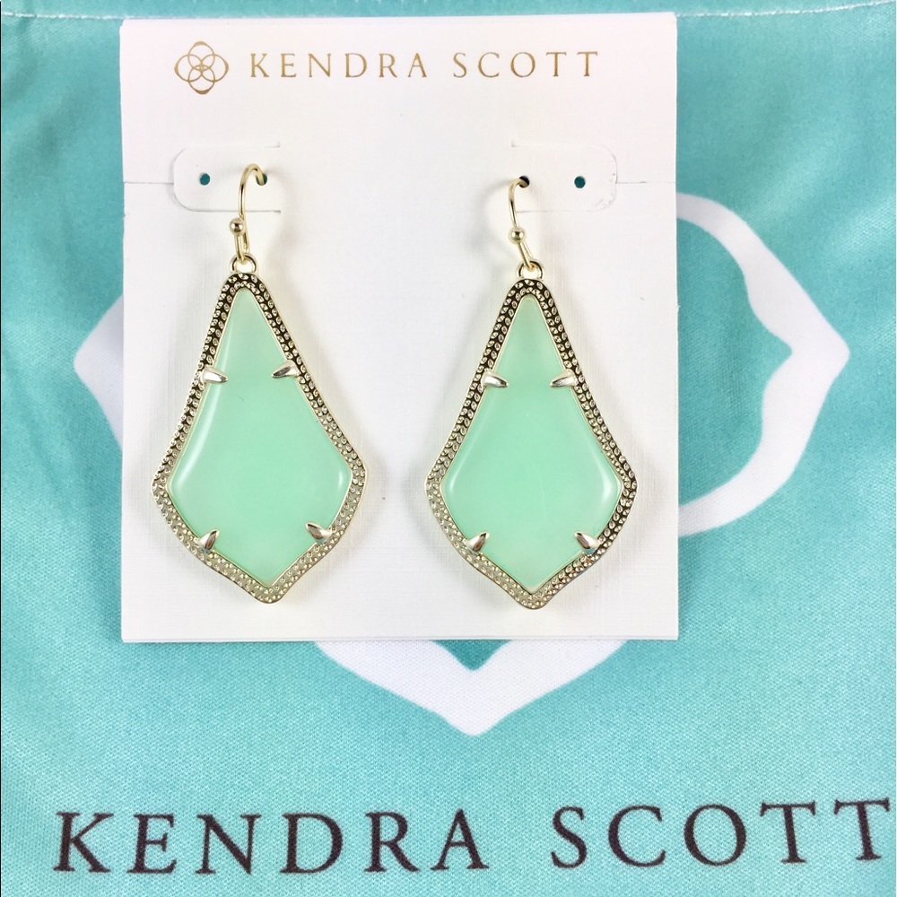 Kendra Scott Alex chalcedony gold earrings